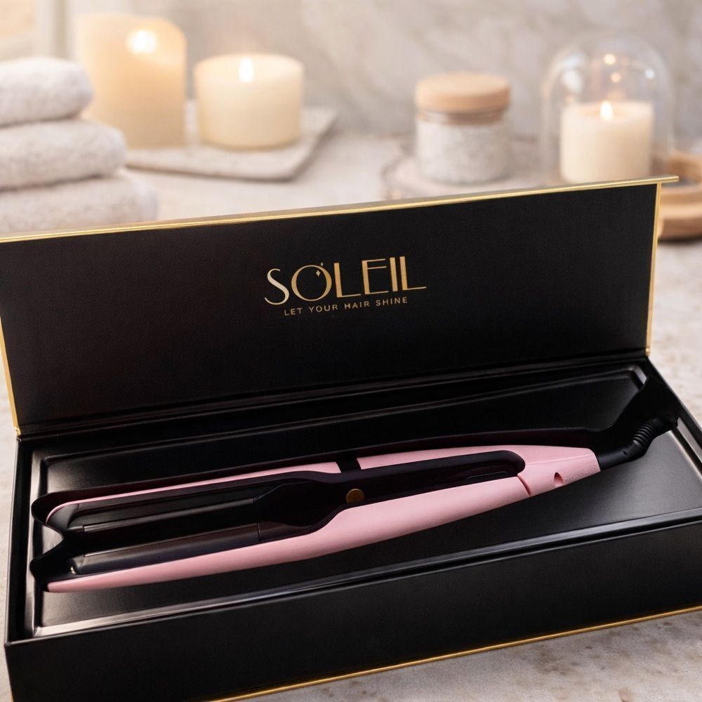 Soleil Dynamic Styler Baby Pink Ceramic Flat Iron | Dual Voltage | NIB